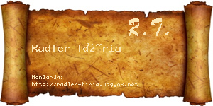 Radler Tíria névjegykártya